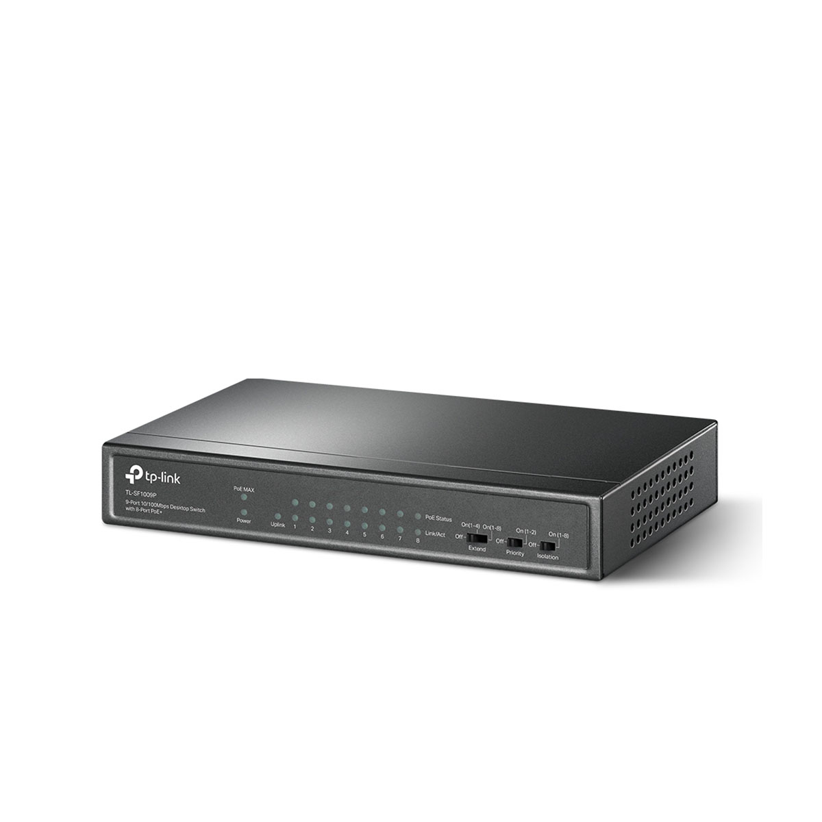 سوئیچ شبکه 9 پورت با 8 پورت PoE تی پی لینک مدل TL-SF1009P-2